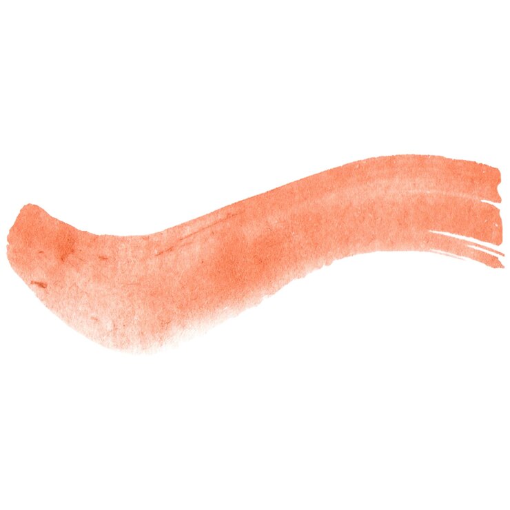 PSD watercolor painted brush stroke hand drawn design element isolated on transparent background