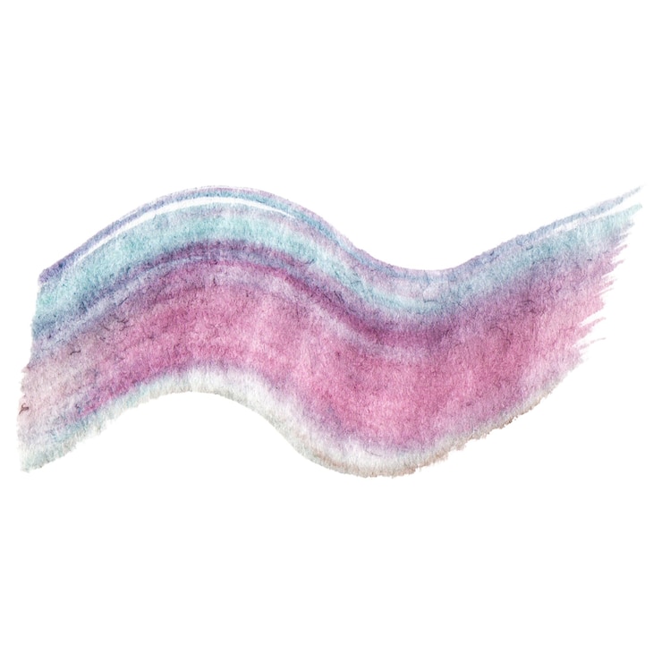 PSD watercolor painted brush stroke hand drawn design element isolated on transparent background
