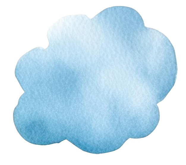 PSD nuvola dipinta ad acquerello elemento di design disegnato a mano isolato su sfondo trasparente