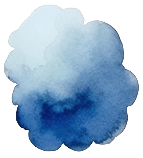 PSD watercolor painted cloud hand drawn design element isolated on transparent background