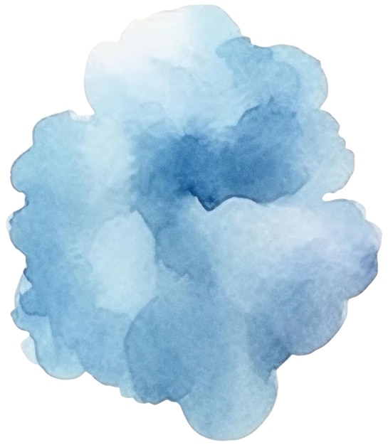 PSD watercolor painted cloud hand drawn design element isolated on transparent background