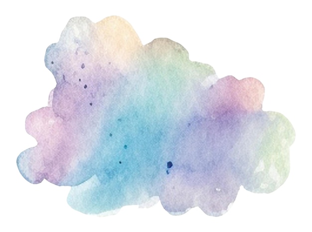 PSD watercolor painted cloud hand drawn design element isolated on transparent background