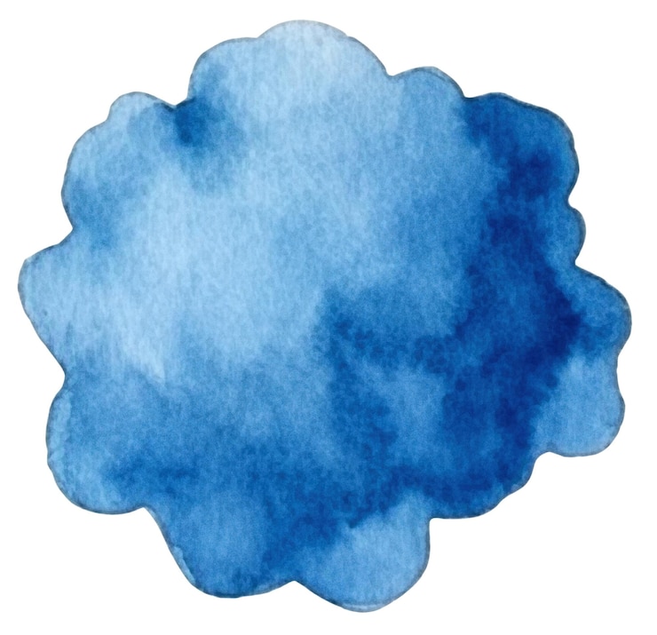 PSD watercolor painted cloud hand drawn design element isolated on transparent background