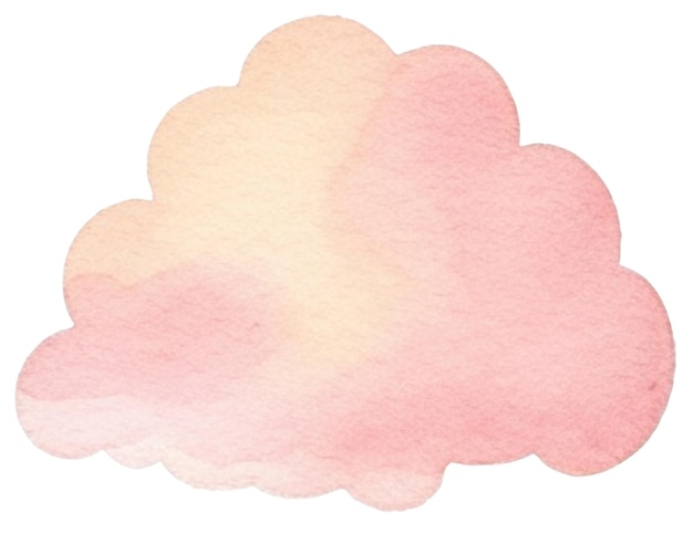 Watercolor painted cloud hand drawn design element isolated on transparent background