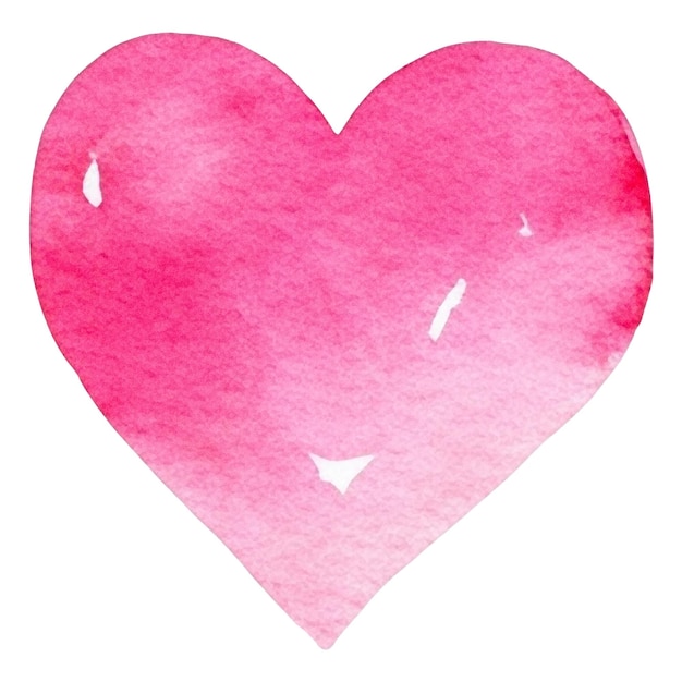 PSD Символ сердца, нарисованный акварелью, рисованный вручную элемент дизайна, изолированный на прозрачном фоне