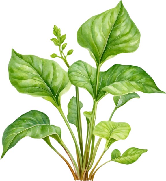 PSD watercolor painting of the arrowhead plant