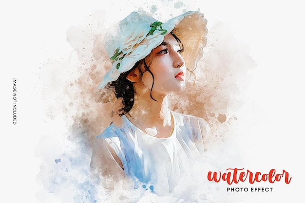 PSD watercolor painting art brush photo effect