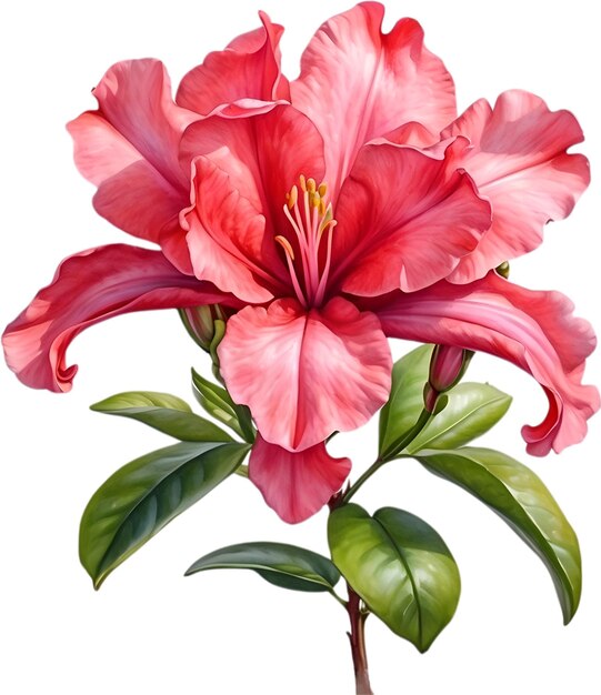 PSD watercolor painting of an azalea flower