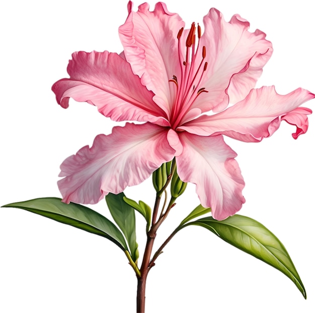 PSD watercolor painting of an azalea flower