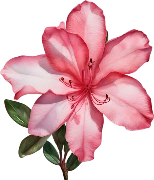 Watercolor painting of an azalea flower