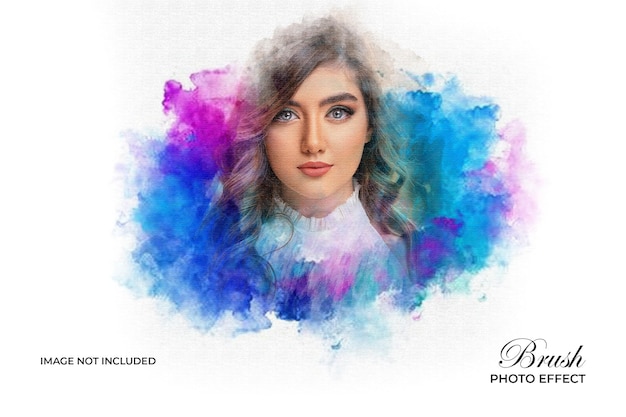 Watercolor painting brush effect