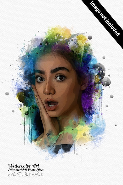 Watercolor painting brush photo effect