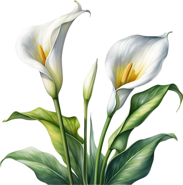 PSD watercolor painting of a calla lily flower