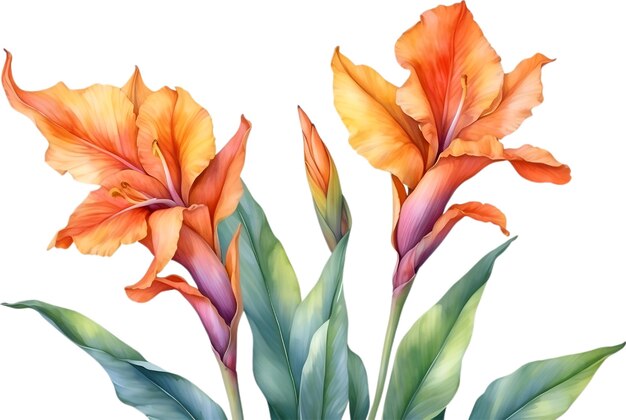 Watercolor painting of canna flower aigenerated