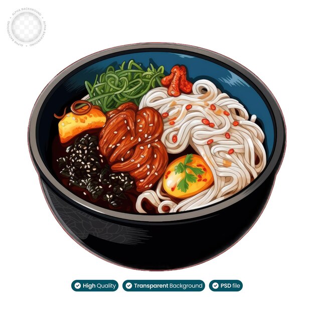 PSD watercolor painting depicting the irresistible charms of jajangmyeon