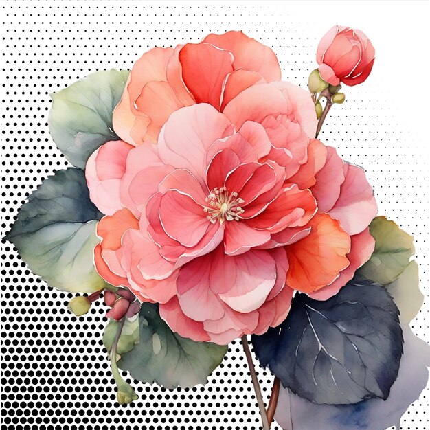 PSD watercolor painting flower