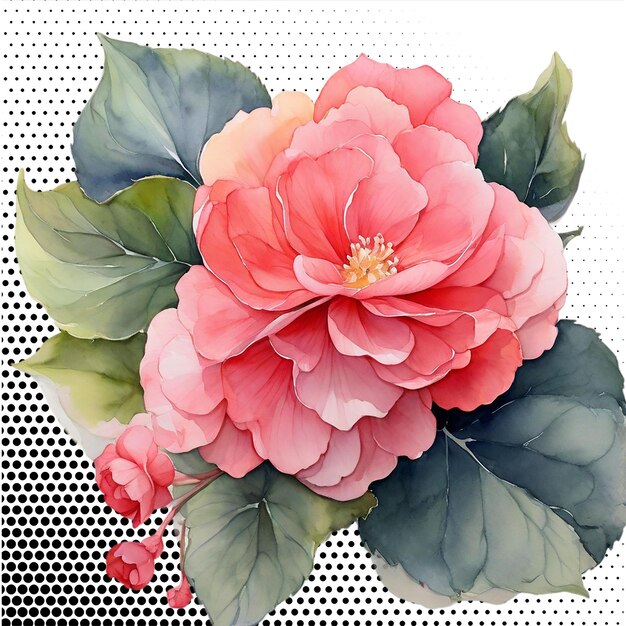 PSD watercolor painting flower