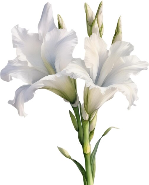 PSD dipinto ad acquerello di un fiore di gladiolus