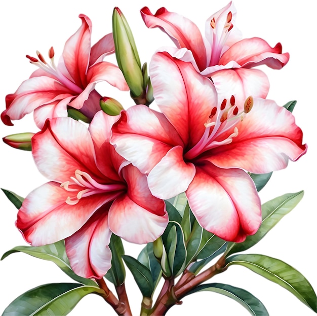 PSD watercolor painting of impala lily flower