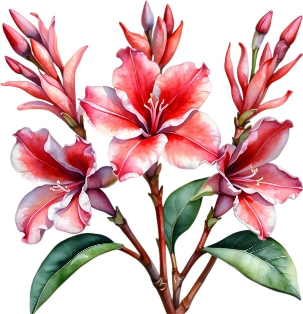 PSD watercolor painting of impala lily flower