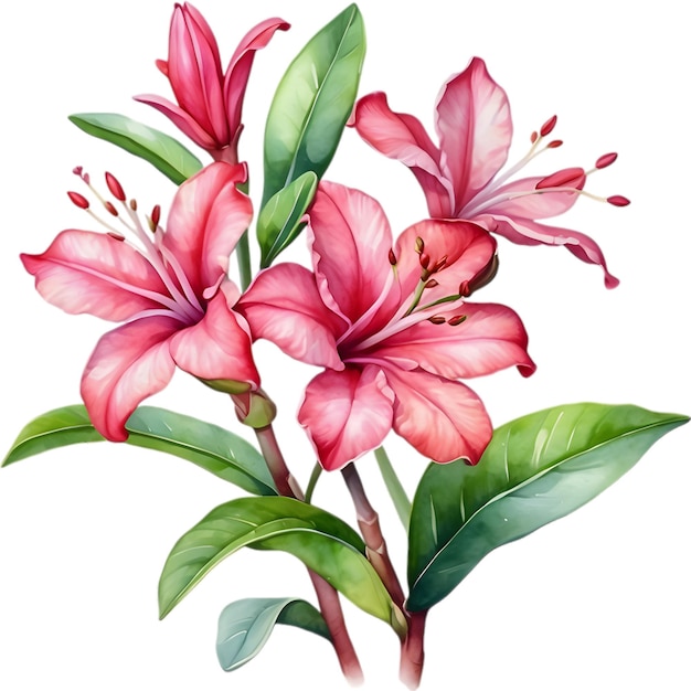 PSD watercolor painting of impala lily flower
