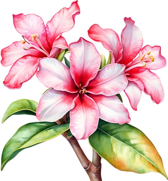 PSD watercolor painting of impala lily flower