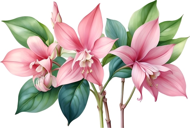 PSD watercolor painting of medinilla flower aigenerated