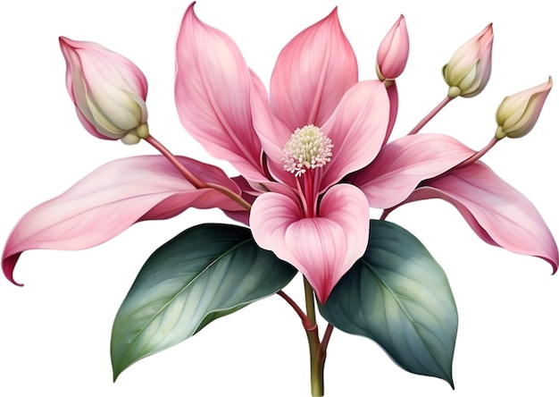 PSD watercolor painting of medinilla flower aigenerated