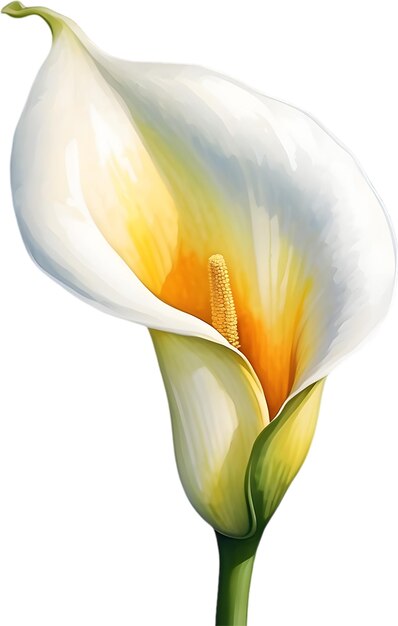 PSD watercolor painting of a calla lily flower