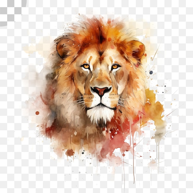 PSD Акварельный рисунок льва png скачать