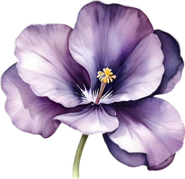 Акварельная картина фиолетового цвета виола сорория