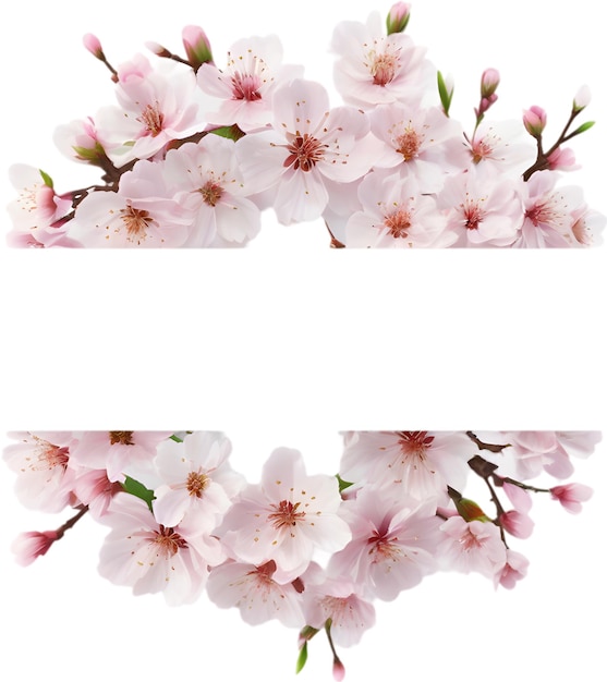 PSD 桜の花の水彩画 花のフレーム