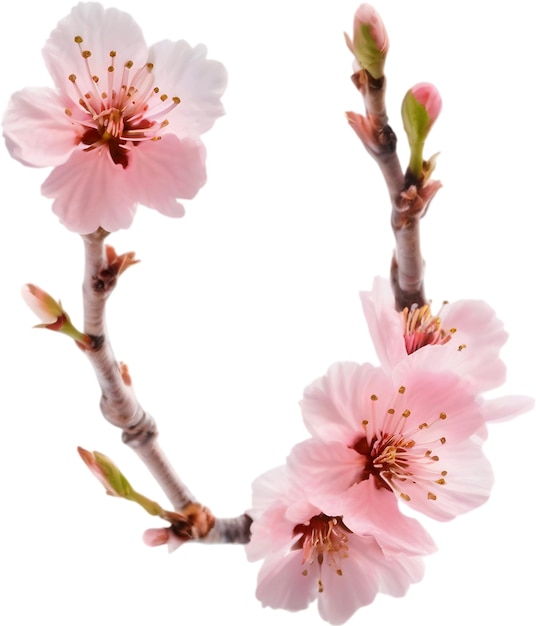 PSD Акварельная картина цветущей вишни цветочная рамка