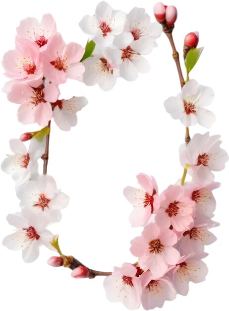 PSD 桜の花の水彩画 花のフレーム