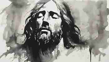 PSD watercolor painting of jesus christ in an impressionist style