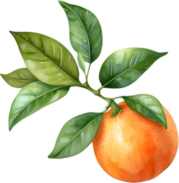 PSD Акварель на апельсиновых фруктах