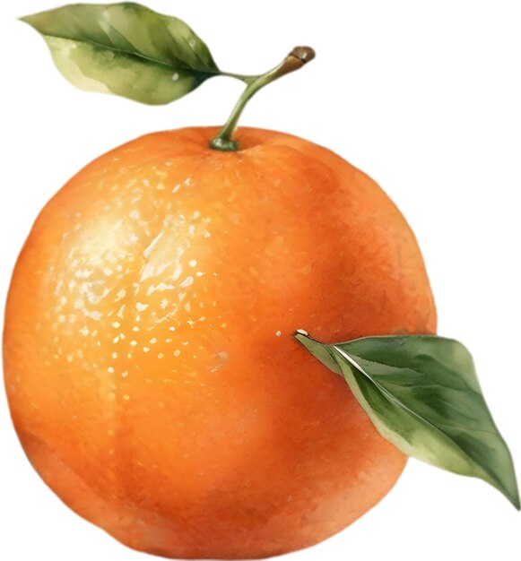 PSD watercolor painting of orange fruit