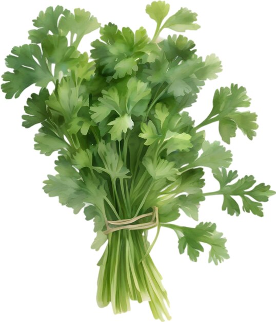 PSD watercolor painting of parsley plant