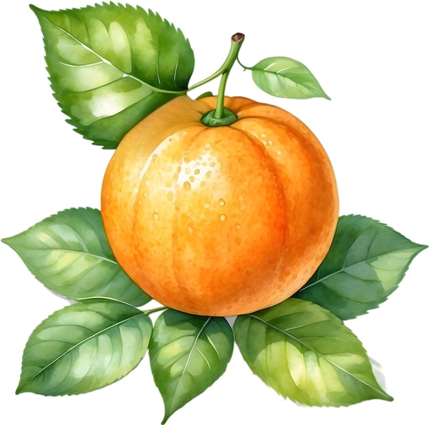 PSD watercolor painting of orange fruit