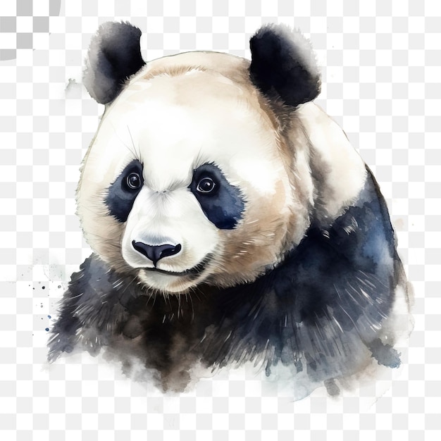 Watercolor painting of a panda bear, hd png download