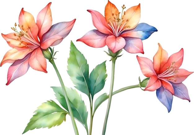 Watercolor painting of penta flower aigenerated