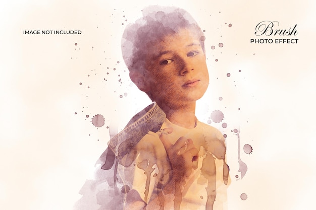 PSD watercolor painting photo effect