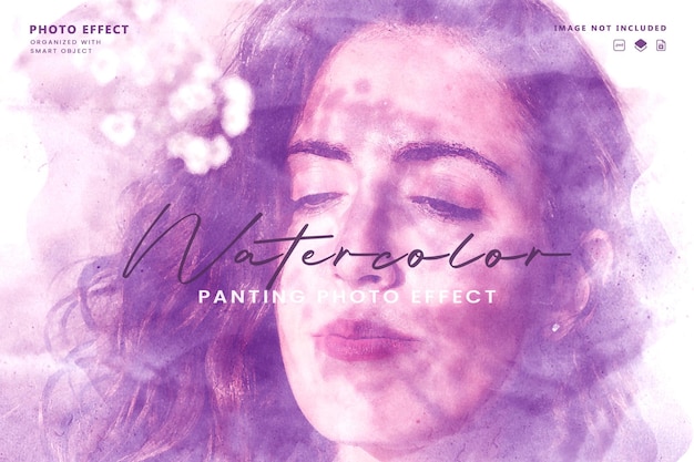 PSD watercolor painting photo effect