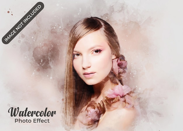 PSD watercolor painting photo effect