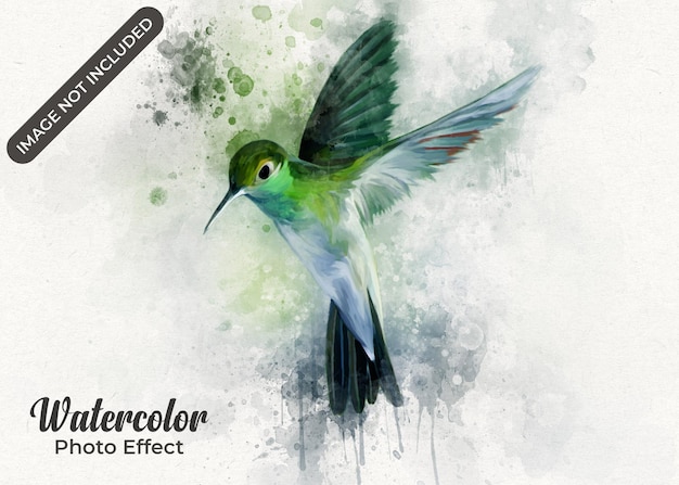 PSD watercolor painting photo effect