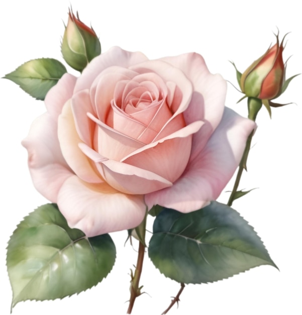 PSD watercolor painting of a rose