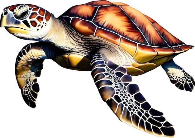 PSD watercolor painting of a sea turtle aigenerated