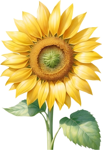 PSD watercolor painting of sunflower aigenerated