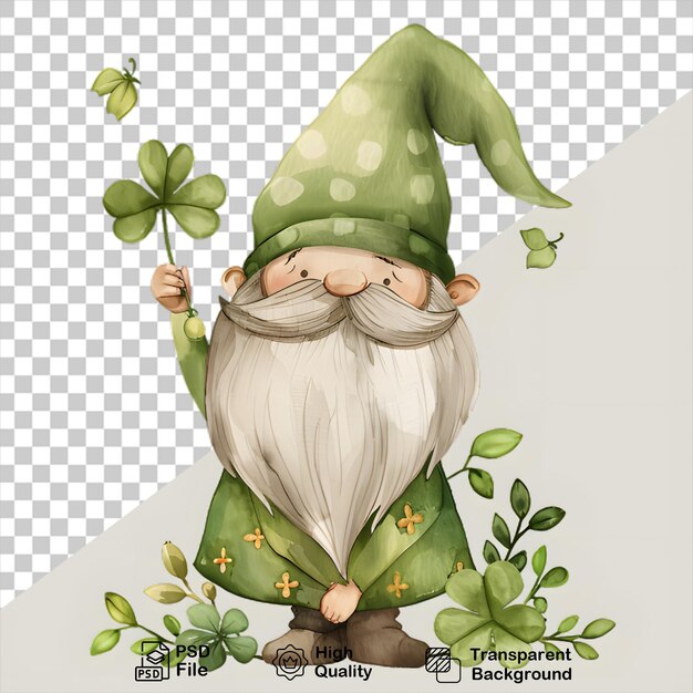 PSD watercolor patrick day character on transparent background include image