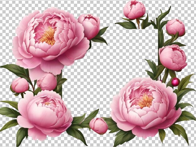 PSD watercolor peony flowers clip art vintage style on white background